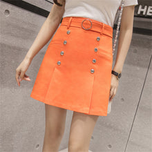 New  Fashio Colorful Sashes Pencil Skirt Mini Denim Button Skirts Woman Korean Style Cute High Waist Skirts 72564 SM6