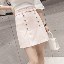 New  Fashio Colorful Sashes Pencil Skirt Mini Denim Button Skirts Woman Korean Style Cute High Waist Skirts 72564 SM6