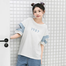 New  Fashion 1987 Number Embroidery T Shirts Hollow Out Short Sleeve Hole T-shirts Female Women Tops Plus Size 72628 SM6