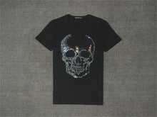 New  Fashion Cool Skull Diamonds Character Bling Women T shirts Female Plus Size T-shirt O-neck Tops Woman t shirt 72784 SM6