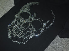 New  Fashion Cool Skull Diamonds Character Bling Women T shirts Female Plus Size T-shirt O-neck Tops Woman t shirt 72784 SM6