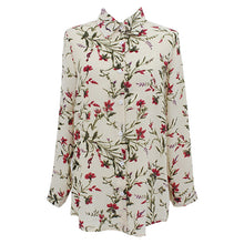 New  Fashion Elegant Full Sleeve Chiffon Blouse Floral Print Women Plus Size Tops Stand collar Shirt Button OL Blusas 72499 SM6
