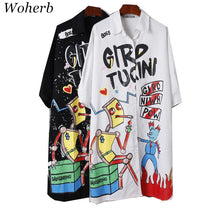 New  Fashion European Funny Cartoon Print Blouse Plus Size Shirt Casual Long Blouses Ladies Blusas Women Tops 72716 SM6