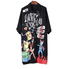 New  Fashion European Funny Cartoon Print Blouse Plus Size Shirt Casual Long Blouses Ladies Blusas Women Tops 72716 SM6