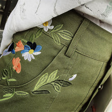 New  Fashion Floral Embroidery Pencil Skirt Mini Denim Skirts Woman Preppy Style Cute Button High Waist Skirts 72560 SM6
