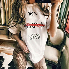 New  Fashion Half Sleeve Cool T-shirts Plus Size Hole Letter Print Female Loose t shirts Sexy Women tshirts 72506 SM6