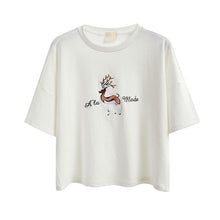 New  Fashion Japanese Harajuku Cartoon Character Print Embroidery T Shirts Half Sleeve T-shirts Plus Size Female Women Tops SM6