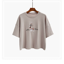 New  Fashion Japanese Harajuku Cartoon Character Print Embroidery T Shirts Half Sleeve T-shirts Plus Size Female Women Tops SM6