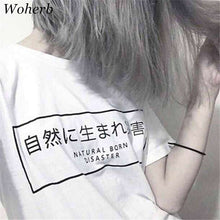 New  Fashion Japanese Letter Print T Shirts Short Sleeve Casual T-shirts Plus Size Female t shirt Women Tops Tee 72646 SM6