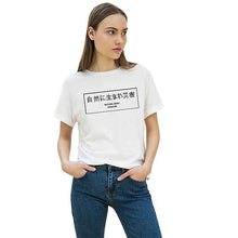 New  Fashion Japanese Letter Print T Shirts Short Sleeve Casual T-shirts Plus Size Female t shirt Women Tops Tee 72646 SM6
