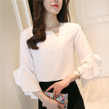 New  Fashion Korean Style Chiffon Blouse Butterfly Sleeve Cute Blusas Brief Casual Shirt Elegant Women Tops Plus Size 72711 SM6