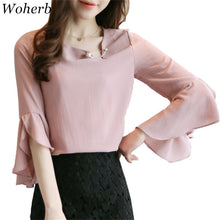 New  Fashion Korean Style Chiffon Blouse Butterfly Sleeve Cute Blusas Brief Casual Shirt Elegant Women Tops Plus Size 72711 SM6