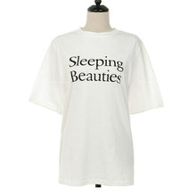 New  Fashion Korean Style Letter Sleeping Beauties Print T Shirts Short Sleeve Casual T-shirts Women Tops Plus Size 72641 SM6