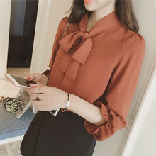 New  Fashion Long Sleeve Butterfly Chiffon Blouse Sweet Blusas Brief Elegant Casual Shirt Plus Size Women Tops 72719 SM6