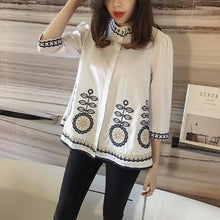 New  Fashion Long Sleeve Floral Embroidery Blouse Sweet Blusas Brief Elegant Casual Shirt Women Tops Plus Size 72635 SM6