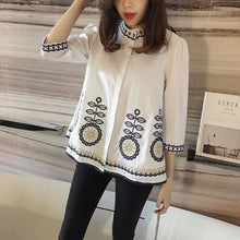 New  Fashion Long Sleeve Floral Embroidery Blouse Sweet Blusas Brief Elegant Casual Shirt Women Tops Plus Size 72635 SM6
