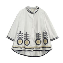 New  Fashion Long Sleeve Floral Embroidery Blouse Sweet Blusas Brief Elegant Casual Shirt Women Tops Plus Size 72635 SM6