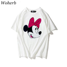 New  Fashion Loose Cartoon Bow Tie Mouse Print T Shirts Short Sleeve Casual T-shirts Female Women Tops Plus Size 72626 SM6