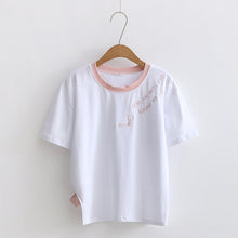 New  Fashion Matches Letter Embroidery T Shirts Short Sleeve Casual T-shirts Female t shirt Women Tops Tee Plus Size 72640 SM6