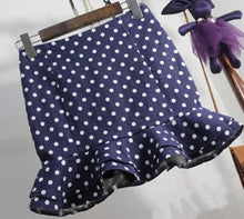 New  Fashion Pencil Skirt Ruffles Mini Denim Skirts Woman Preppy Style Cute Dot High Waist Fishtail Skirt Pants 72562 SM6