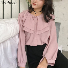 New  Fashion Ruffles Pleated Chiffon Blouse Elegant Long Sleeve Plus Size Cute Blusas Loose Casual Shirt Women Tops 72707 SM6