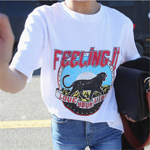 New  Fashion Short Sleeve T-shirts Plus Size Letter Animal Print Loose Tops Casual Female t shirts Cute Women tshirts 72545 SM6