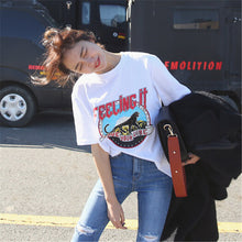 New  Fashion Short Sleeve T-shirts Plus Size Letter Animal Print Loose Tops Casual Female t shirts Cute Women tshirts 72545 SM6