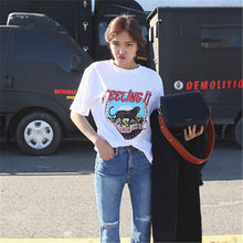 New  Fashion Short Sleeve T-shirts Plus Size Letter Animal Print Loose Tops Casual Female t shirts Cute Women tshirts 72545 SM6