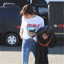 New  Fashion Short Sleeve T-shirts Plus Size Letter Animal Print Loose Tops Casual Female t shirts Cute Women tshirts 72545 SM6