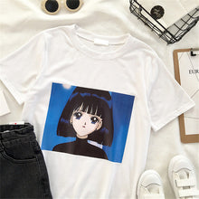 New  Fashion Summer Cute Cartoon Gril Print T Shirts Harajuku Short Sleeve T-shirts Casual Women Topsm Tee Plus Size 72654 SM6