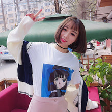New  Fashion Summer Cute Cartoon Gril Print T Shirts Harajuku Short Sleeve T-shirts Casual Women Topsm Tee Plus Size 72654 SM6