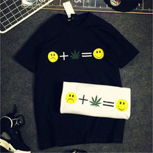 New  Fashion Summer T-shirts Plus Size Smile Leaves Print Tops Casual Female t shirts O-neck Women Unisex tshirts 72462 SM6
