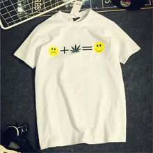 New  Fashion Summer T-shirts Plus Size Smile Leaves Print Tops Casual Female t shirts O-neck Women Unisex tshirts 72462 SM6