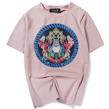 New  Fashion T Shirts Female Short Sleeve Floral Geometric Embroidery t shirt Casual T-shirts Women Tops Tee Plus Size 72649 SM6