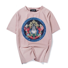 New  Fashion T Shirts Female Short Sleeve Floral Geometric Embroidery t shirt Casual T-shirts Women Tops Tee Plus Size 72649 SM6