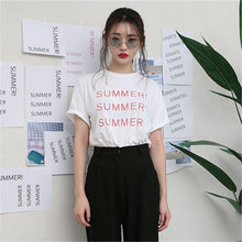 New  Fashion Women T shirts Letter SUMMER Print t-shirt Casual Short Sleeve Female tops 72488 SM6