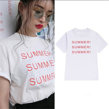 New  Fashion Women T shirts Letter SUMMER Print t-shirt Casual Short Sleeve Female tops 72488 SM6