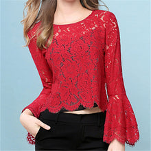 New  Female Fashion Korea Style Lace Blouses Slim Shirt woman Blouse Full Speaker Sleeves Tops With Wrapped Chest 72480 SM6