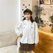 New  Korean style Summer Spring Cute Floral Embroidery Blouse Ruffled Collar Shirt Kawaii Blusas Women Tops 72517 SM6