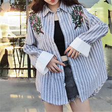 New  Plus size Summer Spring Full Sleeve Floral Leaf Embroidery Blouse Turn-down Collar Shirt Cute Blusas Women Tops 72522 SM6
