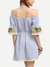New  Vestidos Plus Size Cute Dress Brief Style Slash Neck Sleeveless Embroidery Women Dresses with Tassel 71024 SM6