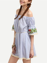New  Vestidos Plus Size Cute Dress Brief Style Slash Neck Sleeveless Embroidery Women Dresses with Tassel 71024 SM6
