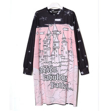 New  Women Fashion Brand Personalized Star Castle Print T Shirt Plus Size Tops Casual Woman O-Neck Full Sleeve t-shirt SM6