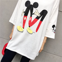 New  Women Summer Fashion Tops Cartoon "M" Letter Print T Shirt Plus Size Casual Woman O-Neck Short Sleeve t-shirt 72487 SM6