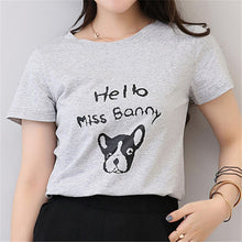 New  Women Summer T Shirt Cute Dog Letter print Fashion Short Sleeve T-shirts Tops Plus Size Female t shirts 72568 SM6