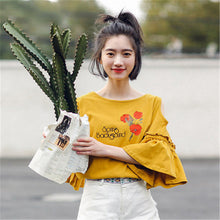 New  Women Summer T Shirt Fashion Tops Female T-shirts Embroidery Hollow out Three Quarter Sleeve t shirts Plus Size SM6