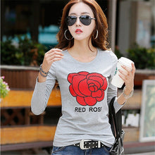 New  Women T shirts Fashion T-shirt Woman O-neck Tops Full Sleeves Print Diamonds Bling Female Plus Size t shirt 72555 SM6