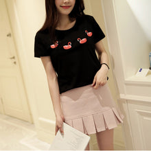 New Arrival  Summer Women T- Shirt Casual O-Neck Short Sleeve tshirts Animal letter Female Embroidery Tops T shirt 72400 SM6