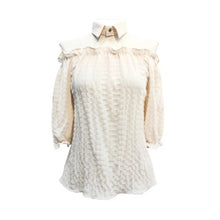 New Arrival  Women Shirts Sexy Chiffon Blouse Half Sleeve Shirt Hanging neck Blouses Woman Tops Plus Size 72723 SM6