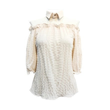 New Arrival  Women Shirts Sexy Chiffon Blouse Half Sleeve Shirt Hanging neck Blouses Woman Tops Plus Size 72723 SM6
